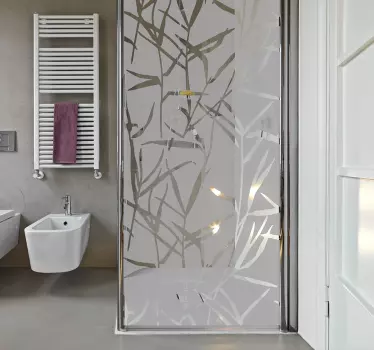 Sticker paroi de douche salle de bain plantes opaques - TenStickers