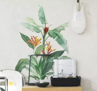 Sticker Plante Verte Grandes feuilles tropicales - TenStickers