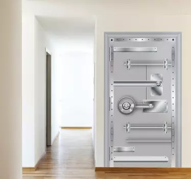 Sticker trompe-l'œil porte coffre fort - TenStickers