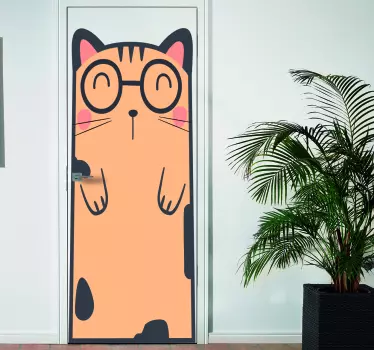 Sticker porte jolie chatière - TenStickers