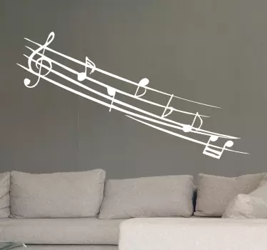 Sticker musique portée partition - TenStickers
