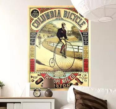 Sticker vintage poster bicyclette - TenStickers
