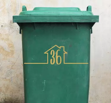Sticker poubelle numéro de maison 36 - TenStickers