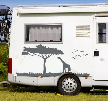 Autocollant camping car animaux sauvages savane - TenStickers