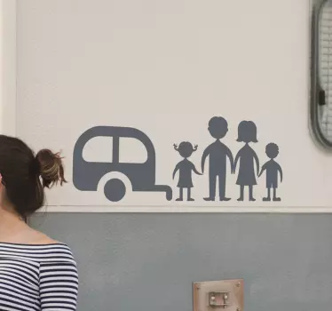 Sticker caravane et famille - TenStickers