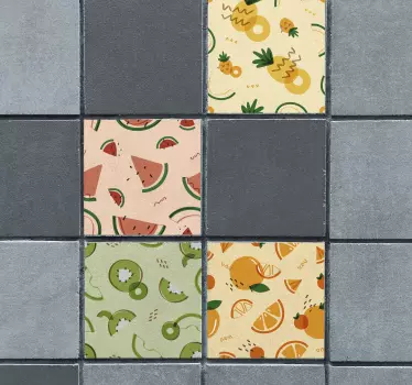 Sticker carrelage fruits variés - TenStickers