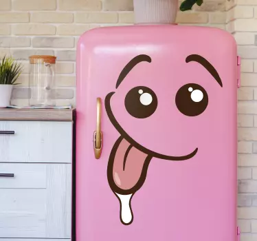 Sticker pour frigo Bonhomme rose - TenStickers