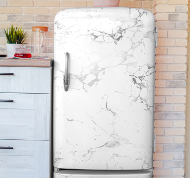 Autocollant frigo marbre blanc - TenStickers