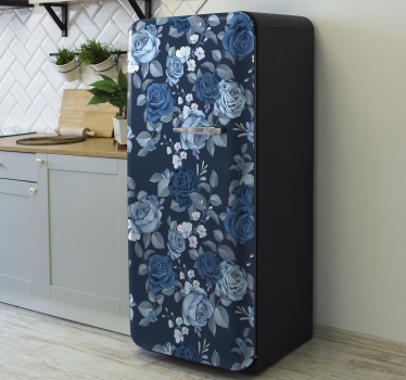 Sticker frigo motif roses bleues - TenStickers