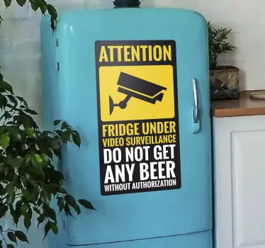 Sticker frigo sous surveillance vidéo - TenStickers