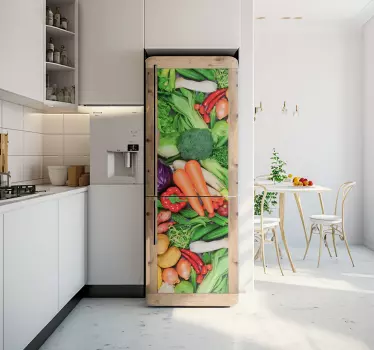 Sticker frigo trompe l'oeil boîte de légumes - TenStickers