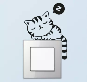 Sticker interrupteur chat endormi - TenStickers