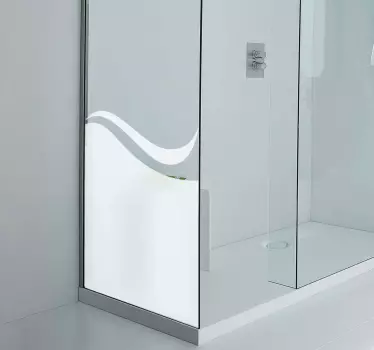 Sticker paroi de douche salle de bain vague abstrait - TenStickers