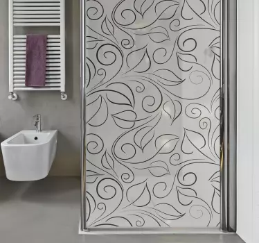 Sticker paroi de douche salle de bain motif feuilles - TenStickers