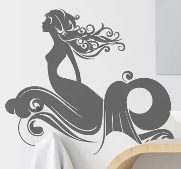 Sticker salle de bain design sirène - TenStickers
