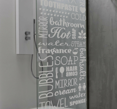 Sticker paroi de douche salle de bain mots - TenStickers