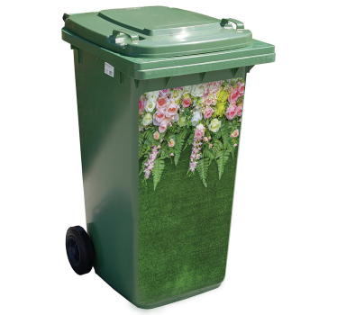 Sticker pour poubelle fleurs - TenStickers