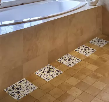 Sticker sol imitation marbre terrazzo - TenStickers