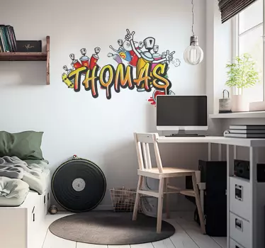 Sticker prénom graffiti avec bombe aérosol - TenStickers