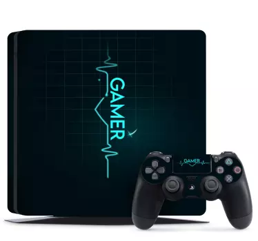 Sticker ps4 battement de cœur de gamer - TenStickers