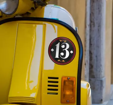 Sticker moto personnalisé style rétro avec numéro - TenStickers