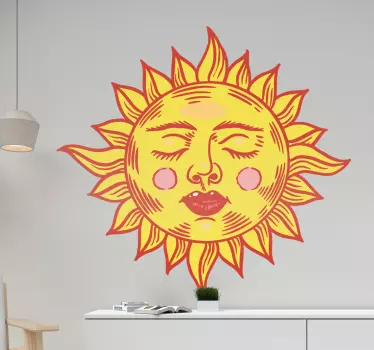 Sticker Retro Soleil ethnique des années 70 - TenStickers