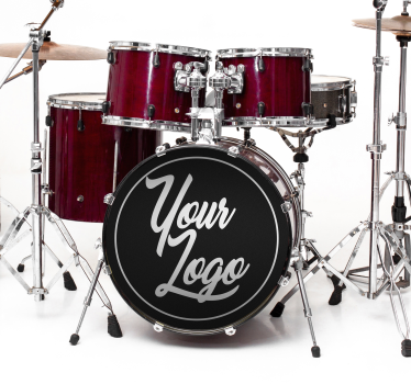 Sticker musique rock peaux de grosse caisse personnalisées - TenStickers