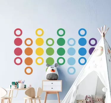 Sticker Rond Cercles de couleurs arc-en-ciel - TenStickers