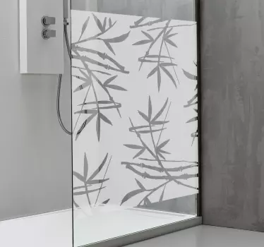Sticker paroi de douche salle de bain silhouette bambou - TenStickers
