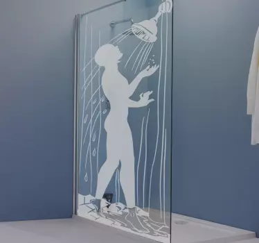 Sticker paroi de douche salle de bain silhouette - TenStickers