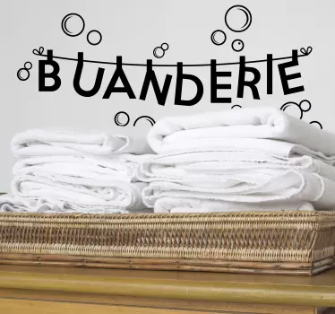 Sticker salle de bain texte buanderie - TenStickers