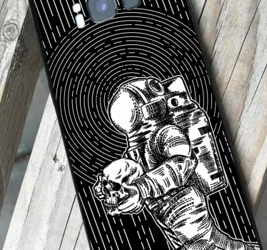 Sticker samsung art de crâne astronaute - TenStickers