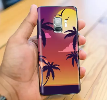 Sticker samsung atmosphère de coucher de soleil tropical - TenStickers