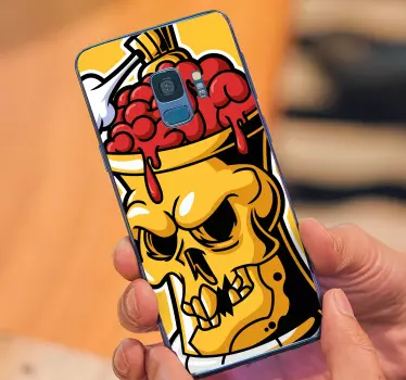 Sticker samsung coupe glacée en forme de crâne - TenStickers
