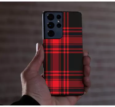 Sticker samsung design à motif tartan - TenStickers