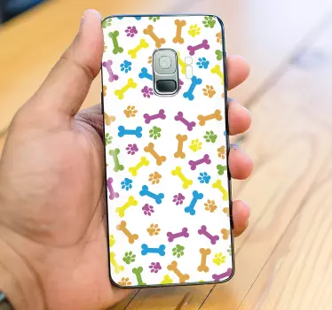 Sticker samsung empreintes de pattes vibrantes - TenStickers