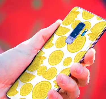 Sticker samsung motif agrumes jaunes - TenStickers