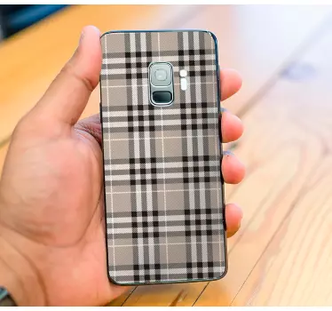 Sticker samsung motif plaid élégant - TenStickers