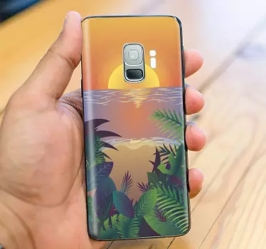 Sticker samsung paysage de coucher de soleil tropical - TenStickers