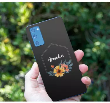 Sticker samsung personnalisation florale - TenStickers
