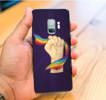 Sticker samsung poing avec arc-en-ciel - TenStickers