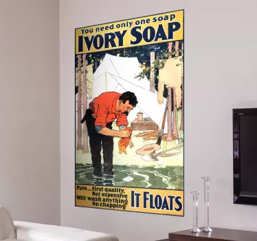 sticker savon vintage style affiche - TenStickers