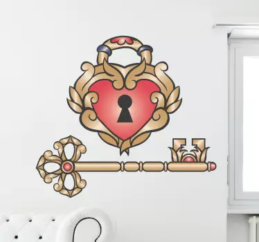 Sticker serrure amour - TenStickers