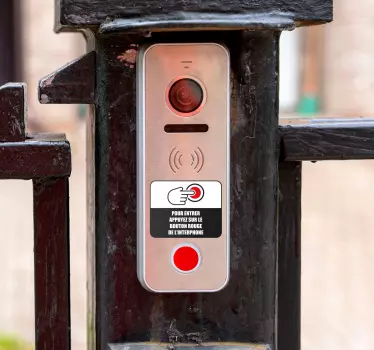 Autocollant signalétique appuyez bouton rouge - TenStickers