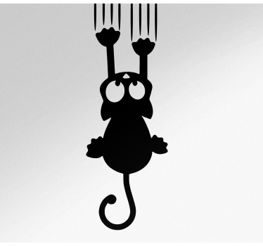 Sticker silhouette de chat suspendu - TenStickers