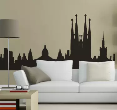 Sticker skyline Barcelone - TenStickers