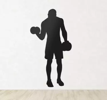 sticker sportif levant des poids - TenStickers