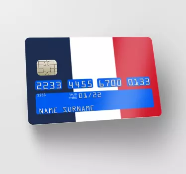 Sticker carte bancaire drapeau français - TenStickers