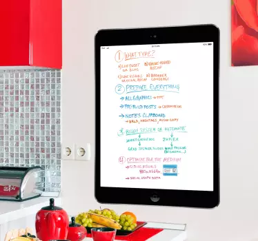 Tableau blanc adhésif iPad air noir - TenStickers