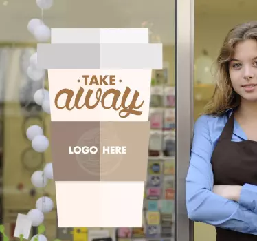 Sticker pour vitrine Take away - TenStickers